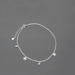 Bransoletka srebrna na nogę